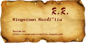 Ringeisen Rozália névjegykártya